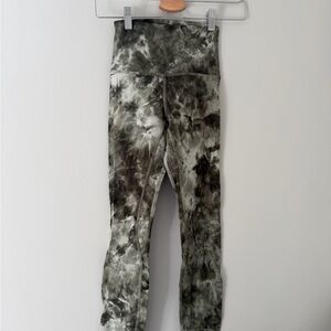 Lululemon Athletica Army green and Gray Tie-Dye Leggings